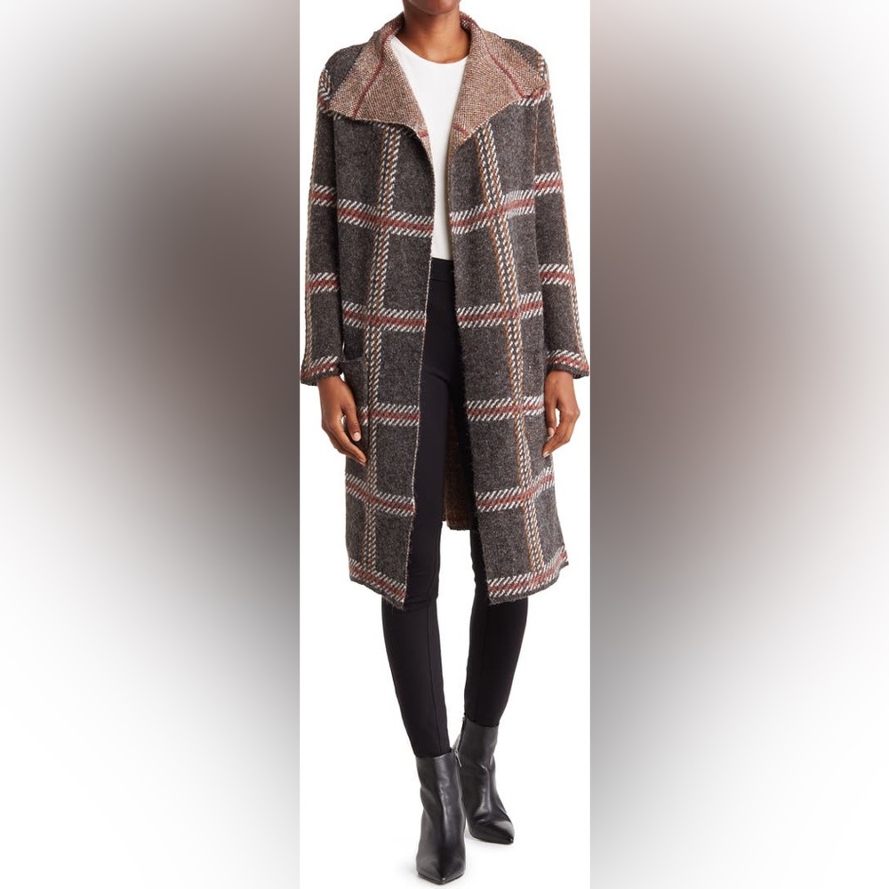 Joseph A Plaid Cardigan